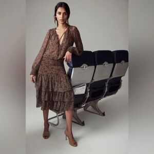 Veronica Beard Tunis Tiered Floral-print Dress (size 12) 382